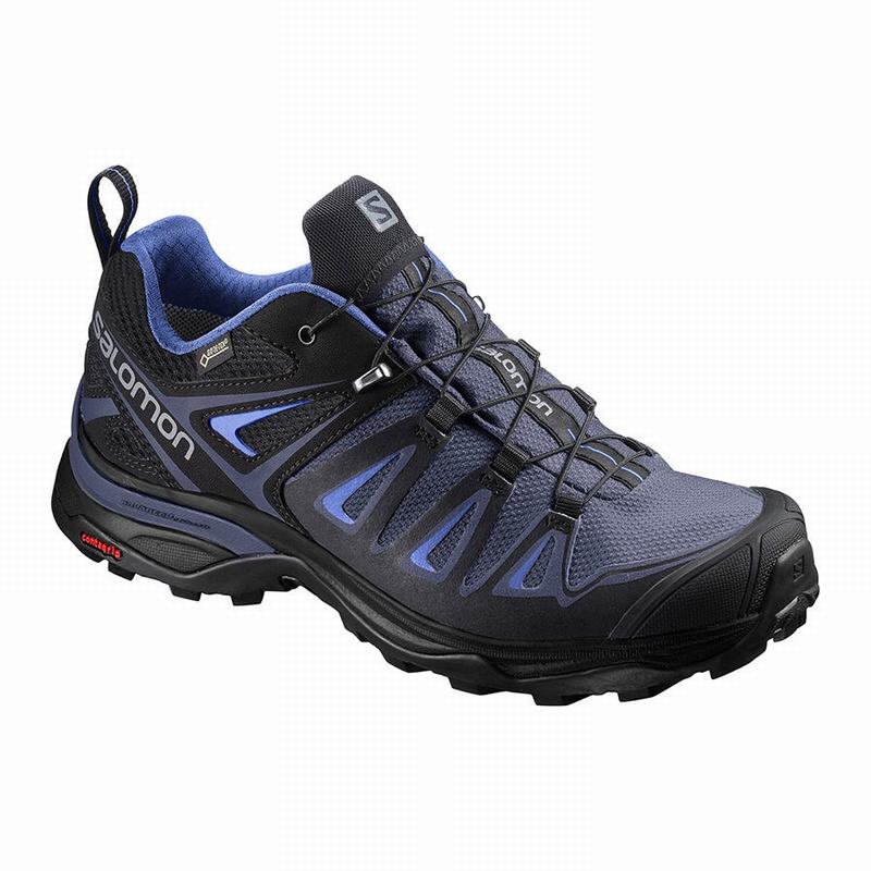 SALOMON UK X ULTRA 3 GORE-TEX - Womens Hiking Shoes Blue/Black,IAWN64705